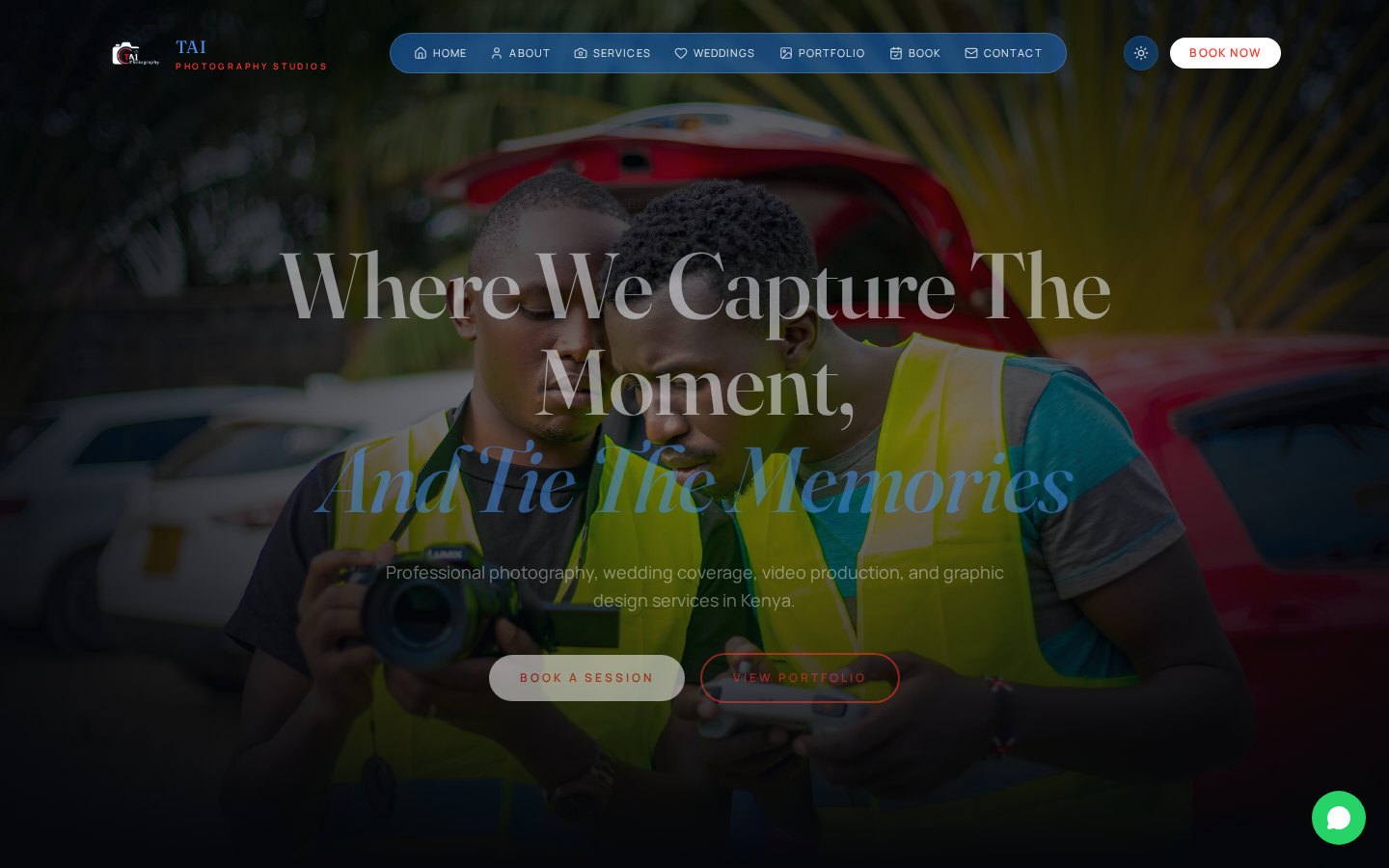 Tai Photography Studios website homepage